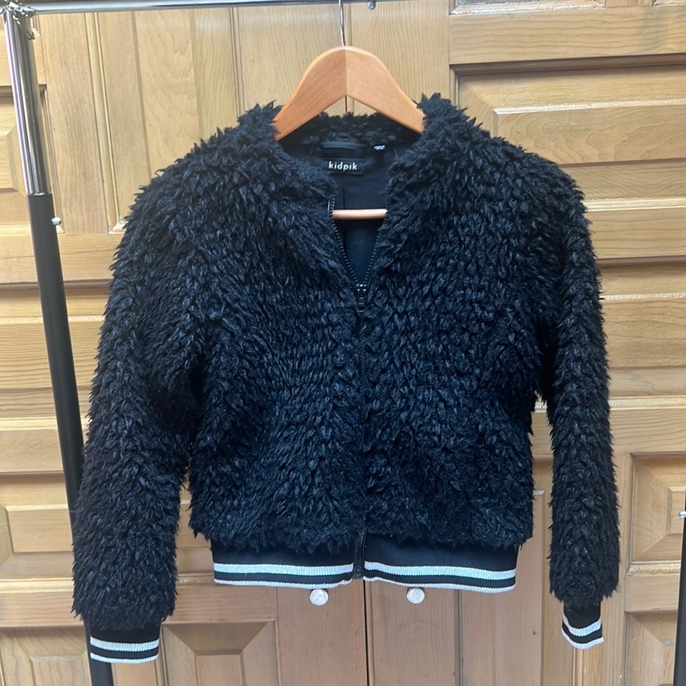 Black Sherpa baseball style jacket